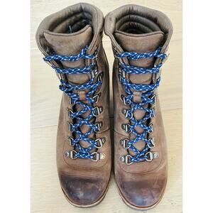 Sorel Conquest Hidden Wedge Brown Leather Lace Up Ankle Boots Waterproof Sz 8.5